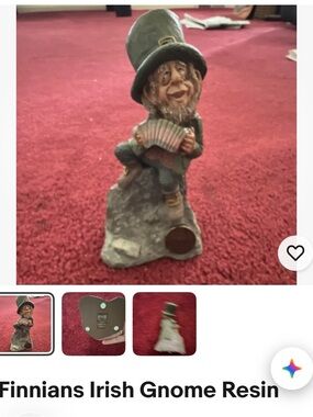 Irish Gnome Resin Figurine — Green and Brown